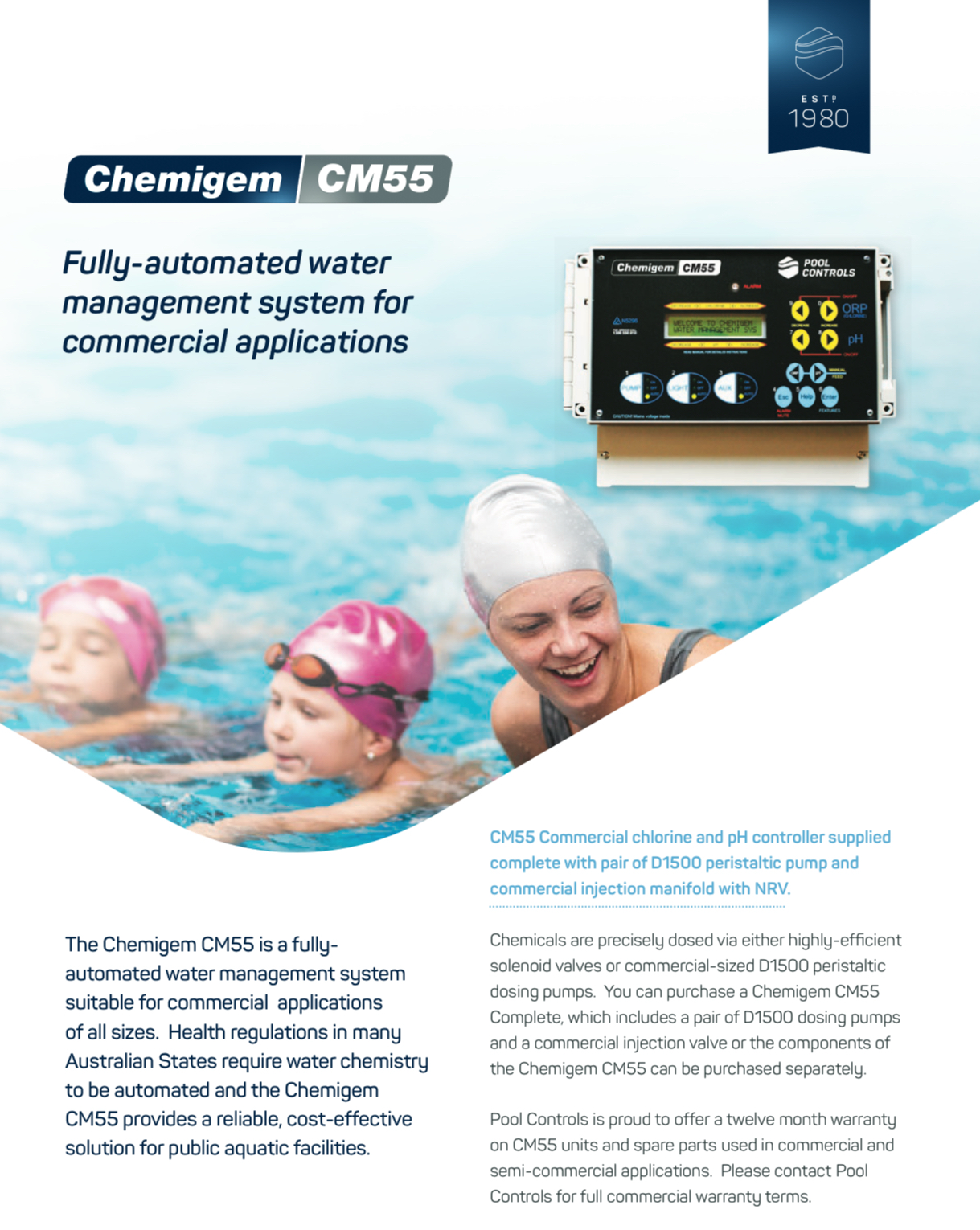 Chemigem CM55 Commercial Chlorine and pH Controller