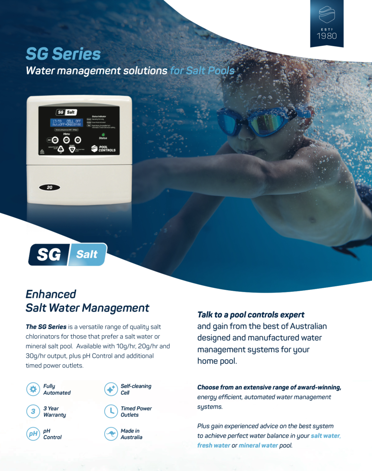 SG Salt Water Chlorinator Series