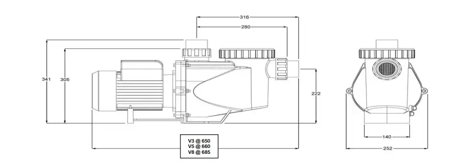 Reltech Ecoflo Variable Speed Pro V Series Pool Pump