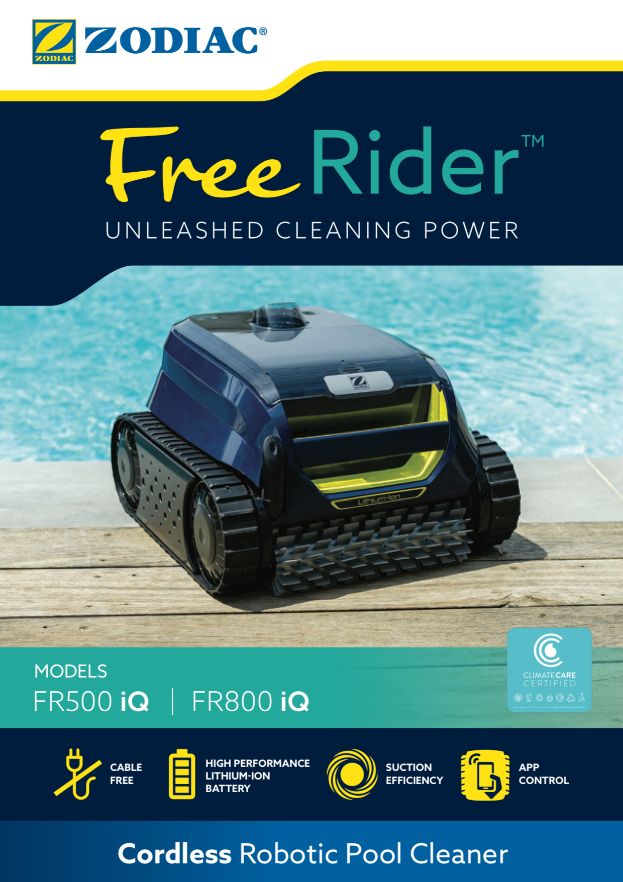 Zodiac FreeRider FR800 iQ Cordless Robotic Pool Cleaner