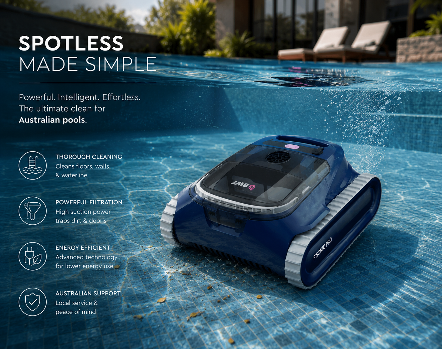 BWT F1 Sonic Pro Robotic Pool Cleaner