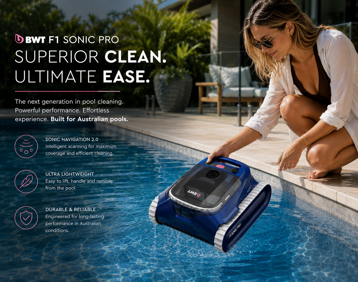 BWT F1 Sonic Pro Robotic Pool Cleaner