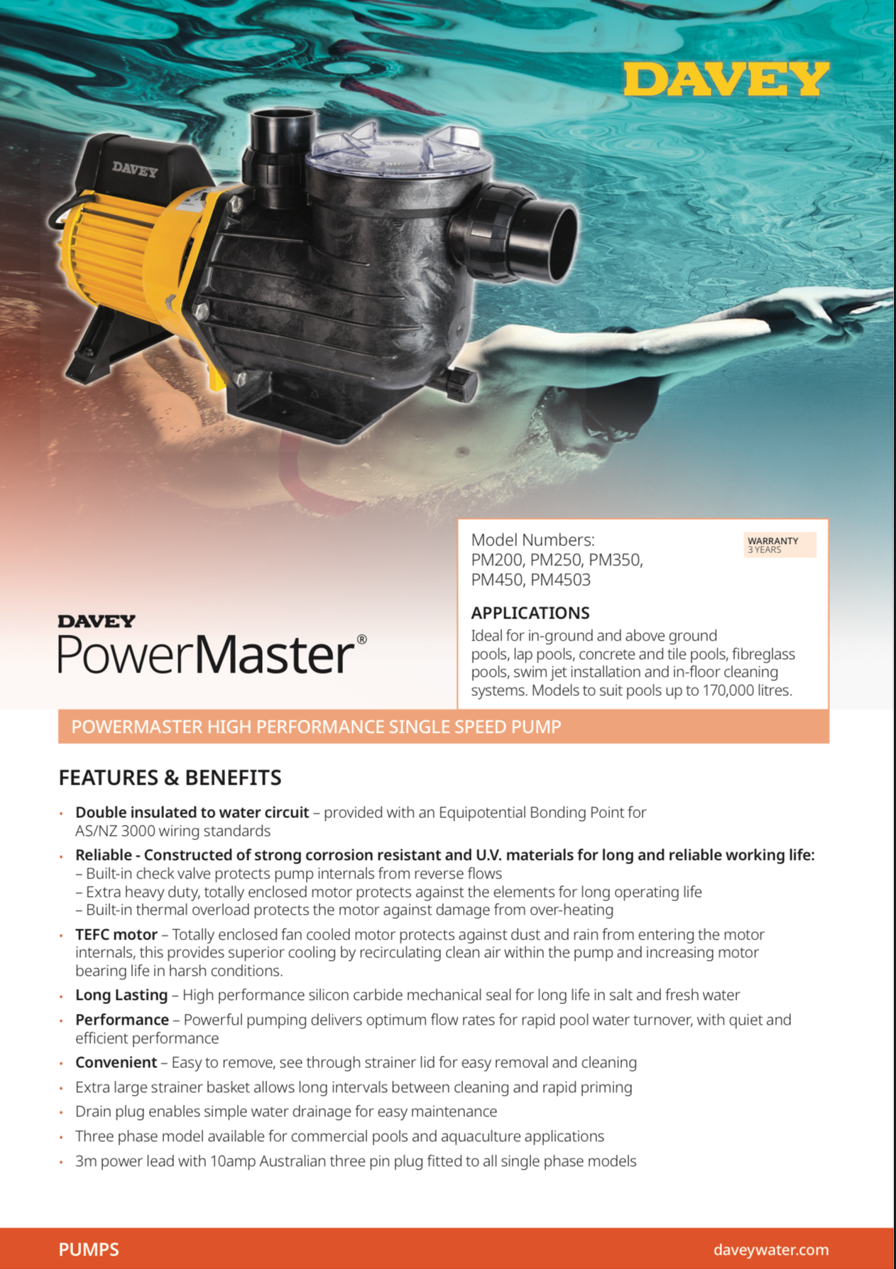 Davey PowerMaster Pool Pump Series
