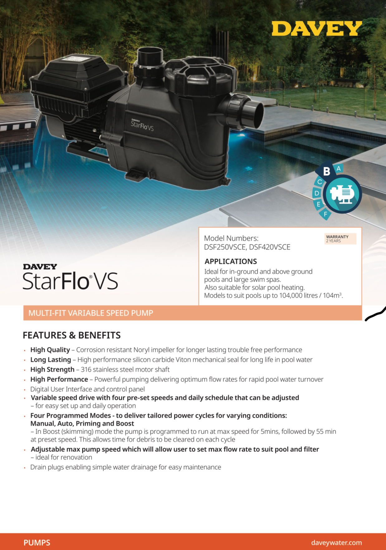 Davey StarFlo Pool Pump Series