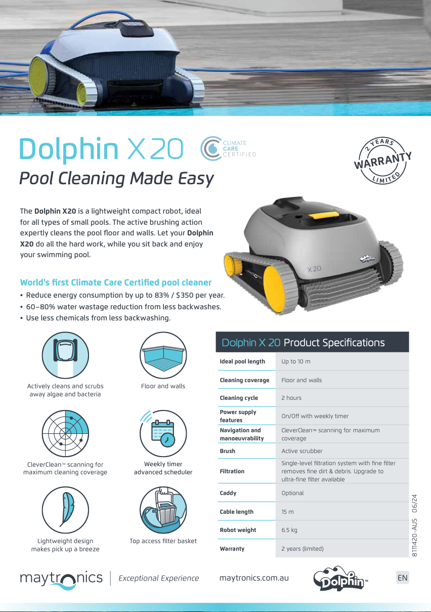 Maytronics Dolphin X20 Robotic Pool Cleaner