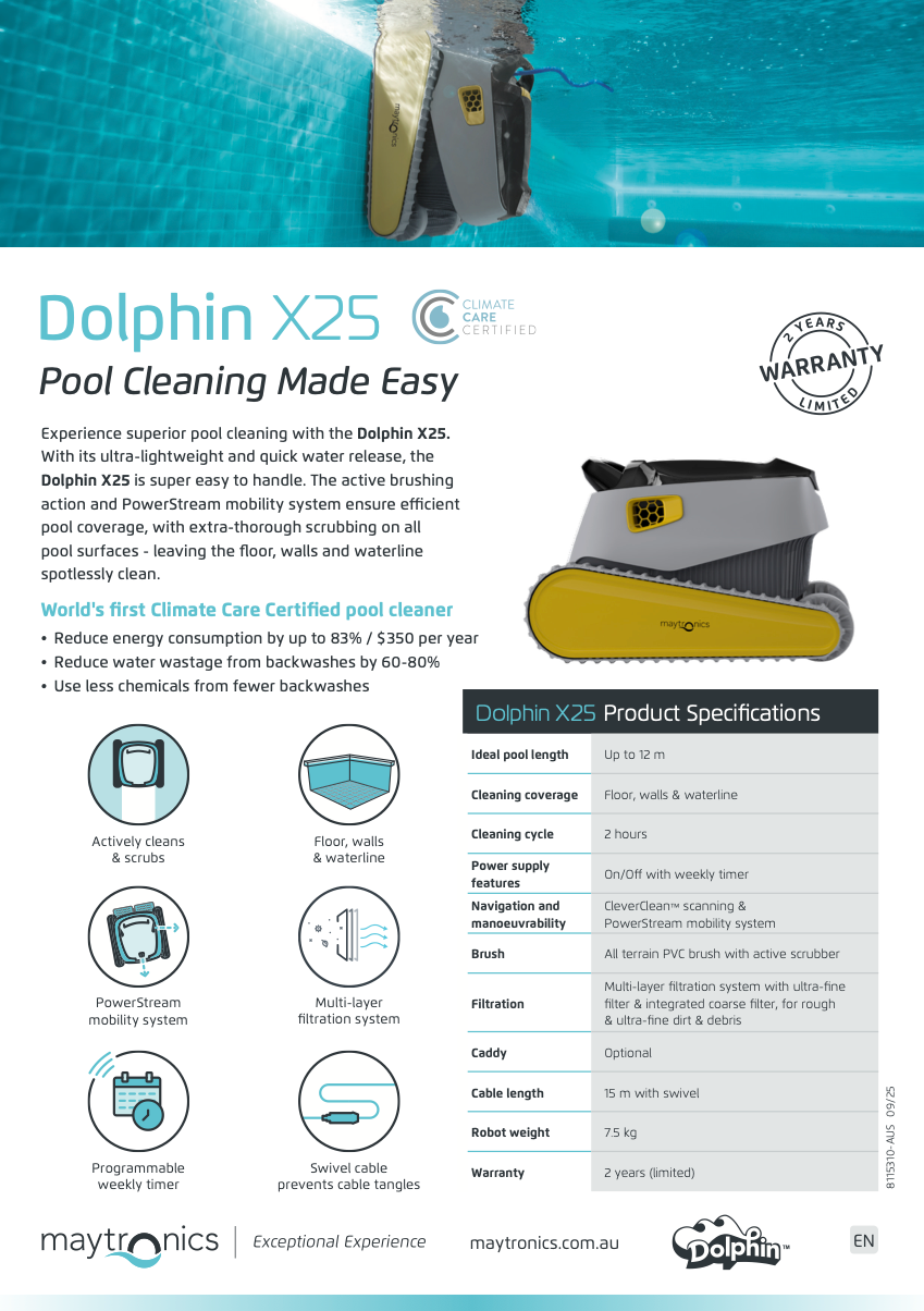 Maytronics Dolphin X25 Robotic Pool Cleaner