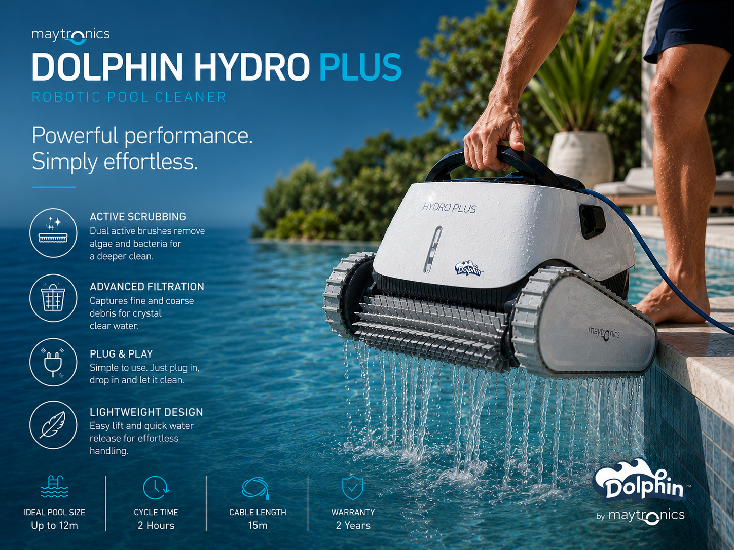 Maytronics Dolphin Hydro Plus Robotic Pool Cleaner
