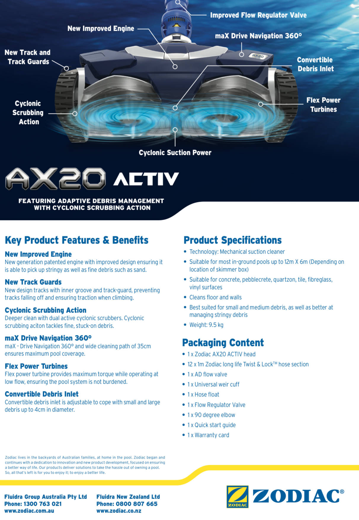 Zodiac AX20 Activ Suction Pool Cleaner